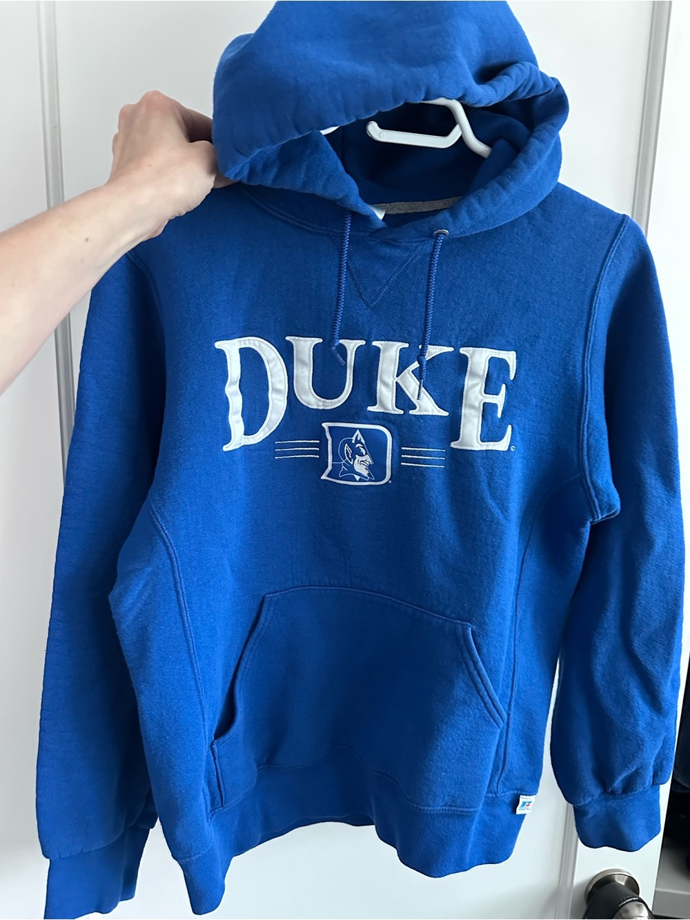 Russell Athletic Duke Royal Blue Hooded Sweatshirt with White Logo